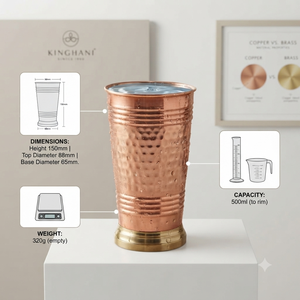 Hammered Copper Water <b>Glass</b> <b>Set</b> Pure Copper Drinking <b>Tumblers</b> Handmade Ayurvedic Cups Kitchen Dining Wholesale Supplier Exporter - Product Image 6