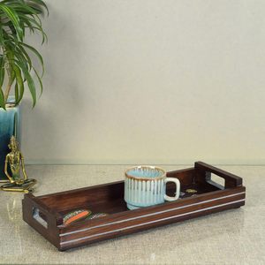 Handpainted Design Wooden Serving <b>Tray</b> for Kitchen <b>Tea</b> Coffee Serving Rectangle <b>Trays</b> Elegant Decorative for Sale At Best Price - Product Image 1
