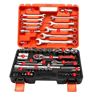 Werkzeuge Steckschlüssel-Set 82-teiliger Schraubens chl üssel griff Home Repair Kit mit Verlängerung stangen für Auto-Motorräder