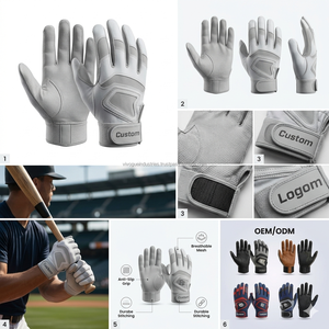 Guantes de Bateo de Béisbol de Piel de Cabra de una Pieza con Color Personalizado OEM, Puño Extendido, Equipo de Softbol al por Mayor - Product Image 6