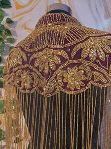 Tela de Lujo con Decoración de Cuentas para Vestido de Novia, Corsé y Vestido de Noche, Adorno de Flecos Texturizados Hechos a Mano, 20x26cm de Ancho - Product Image 6