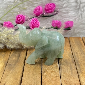 Figura de Elefante de Aventurina Verde Tallada a Mano, Piedra Preciosa Natural, Amuleto de Buena Suerte y Prosperidad, Decoración Feng Shui, Venta al por Mayor, Chakralume de Rajasthan - Product Image 4