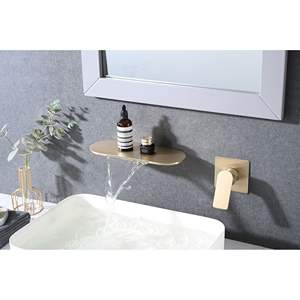 Grifo de lavabo de cascada monomando de pared para baño y ducha - Product Image 4