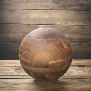 Round Wooden Cremation Urn Brown Memorial <b>Ashes</b> Vessel Customizable Decorative Funeral <b>Keepsake</b> <b>for</b> Human and Pet - Product Image 1