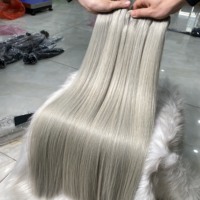 Cheveux humains vietnamiens droits HD Lace Front, perruque de cheveux humains gris de couleur, extensions de cheveux humains
