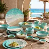 Ensemble de vaisselle réutilisable en mélamine, assiettes, bols, tasses pour pique-nique en plein air, hôtel, restaurant, vente en gros