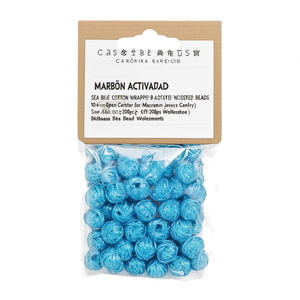 Perles en coton bleu marine emballées individuellement 10-12mm à centre ouvert pour macramé et bijoux - 200 pièces en gros - Product Image 2