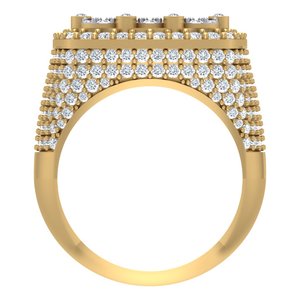 Bague de cocktail pour homme en argent plaqué or avec perle d'eau douce et moissanite taille brillant rond, sertie pavé, luxe pour usage quotidien - Product Image 5