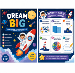 ชุดทำการ์ดป๊อปอัพ 3 มิติ DIY เพื่อการศึกษา การ์ดอวยพรทำมือพร้อมการพิมพ์ออฟเซตสำหรับเด็กเพื่อการเรียนรู้ - Product Image 3