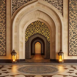 Pared Qibla de mármol de lujo, arte en piedra hecho a mano, diseño moderno - Product Image 1