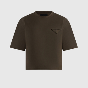 Unisex Solid Color Knitted Long Sleeve T-Shirt O-Neck Casual Regular Fit Customized Color Heavyweight Polyester Custom <b>Logo</b> - Product Image 4