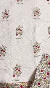 Luxury Handblo Printed Floral Cotton <b>Quilt</b> Bedspread Handmade Reversible Traditional Indian Rajasthani <b>Winter</b> Keshav Handicrafts - Product Image 2