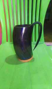 Mug en corne de buffle fait main, forme naturelle, poli, durable, objet de collection, décoration moderne pour la maison, sans danger pour les aliments - Product Image 4