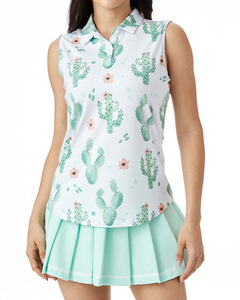 Casual Wear Women's Sleeveless Golf For <b>Shirt</b> Solid Color Slim Fit High Stretch Breathable <b>Ladies</b> Golf <b>Polo</b> <b>Shirts</b> with OEM ODM - Product Image 5