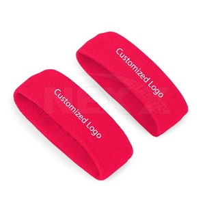 Bandeau de sport en polyester tricoté rose, antidérapant, durable et fin, couleur unie, pour l'exercice, le fitness, la course à pied et toutes les saisons - Product Image 2