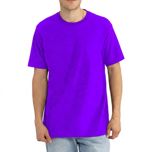<b>Men's</b> <b>Burgundy</b> Short Sleeve O-Neck Formal T-<b>Shirt</b> Regular Fit Jersey Polyester/Cotton Printed Anti-Wrinkle Quick Dry - Product Image 2
