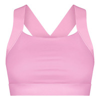 Soutien-gorge de sport pour femmes grande taille à col en U, haute élasticité, côtelé, respirant, antibactérien, séchage rapide, maintien élevé, bretelles réglables