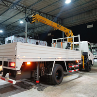 Grue télescopique de 3 tonnes montée sur camion, grue hydraulique montée sur camion benne, grue mobile pour tracteur avec télécommande