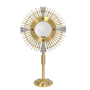 Monstranza de Latón Duradera, Tradicional, para Adoración, Monstranza Católica para Oración, Decoración de Capilla, Altar y Santuario - Product Image 3
