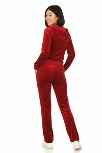 ชุดวอร์มผ้าฟลีซเนื้อนุ่มสองชิ้นสำหรับฤดูหนาว เสื้อครอปมีฮู้ด กางเกงจ็อกกิ้ง ลายเรียบ ระบายอากาศได้ดี สวมใส่สบาย - Product Image 4