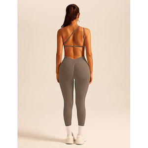 Ensemble de yoga en tissu intelligent pour femmes, soutien-gorge de sport à compression graduée, leggings taille haute, polyester recyclé, nylon, élasthanne - Product Image 2