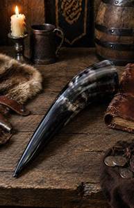 Cuerno Vikingo Artesanal para Beber con Soporte de Cuero, Copa Medieval para Cerveza, Regalo de Barware para Guerrero Nórdico, Decoración Rústica - Product Image 5
