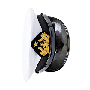 OEM Customized <b>Plain</b> Checked Peak <b>Cap</b> White/Black 100% Wool Fabric Silver Bullion Visor Badge High Quality Unisex Outdoor Daily - Product Image 5