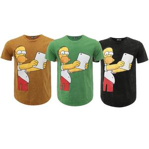 T-shirt en coton et polyester personnalisé grande taille avec logo imprimé, effet délavé minéral et délavé à la pierre, motif dessin animé – Nouvelle collection - Product Image 3