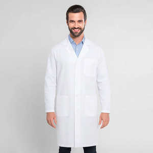 Batas de Laboratorio Blancas de Manga Larga de Poliéster y Algodón para Hombre, Uniformes Médicos Personalizados al por Mayor para Hospitales, Enfermeros, Doctores y Farmacéuticos - Product Image 4
