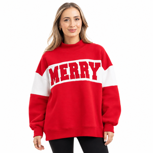 Sweat-shirt en coton uni à col montant et épaules tombantes, coupe ample et oversize, grande taille, en molleton, avec broderie personnalisée - Product Image 3
