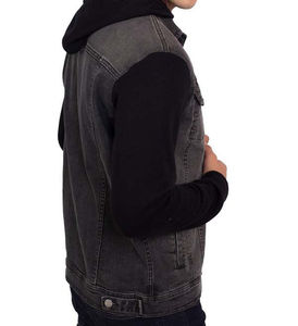 Veste en jean délavé pour homme, couleur unie, col rabattu, bouton unique, manches classiques, style automne - Product Image 6