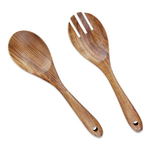 Ensemble Cuillère et Fourchette à Salade en Bois, Vente Directe Usine, Couverts Premium, Gamme de Service de Cuisine et Salle à Manger - Product Image 6