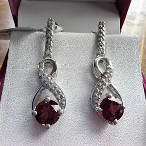 Sterling Silver <b>Blush</b> Garnet Drop Earrings Handmade Gemstone Jewelry Elegant Design For Women Wholesale Export - Product Image 1