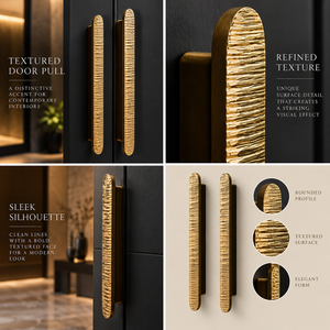 Tirador de Puerta Lineal Texturizado con Acabado en Tono Dorado, Tirador Largo y Redondeado para Gabinetes, Herraje Decorativo para Muebles de Interiores de Lujo - Product Image 6