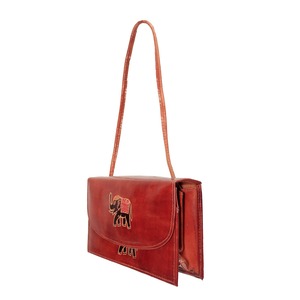 Genuine Leather Women Tote <b>Bag</b> Vintage Printed Handmade Shoulder Purse Sienna Color Single Strap Daily Carry Ethnic <b>Boho</b> Purse - Product Image 3
