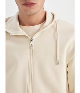 Nouvel Arrivage Service OEM Sweat à Capuche Zippé Confortable pour Homme 100% Coton à Manches Longues, Col Incurvé avec Bande, Couleur Unie, Bangladesh - Product Image 4