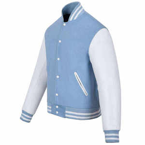 Veste de sport d'hiver personnalisable en laine brodée coupe-vent, style streetwear, à manches longues, type Letterman - Product Image 2