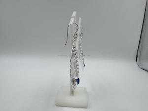 Pendientes colgantes de plata 925 hechos a mano para mujer, joyería blanca chapada en oro clásica con estilo único para bodas y fiestas - Product Image 2