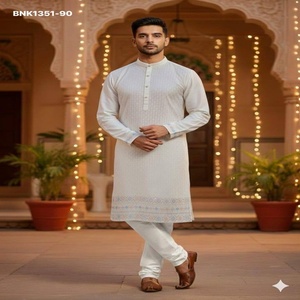 Colección de Kurta de Manga Larga y Pijama de Algodón con Trabajo de Hilo y Lentejuelas, Seda Pesada de Primera Calidad, Fabricante de Surat - Product Image 1