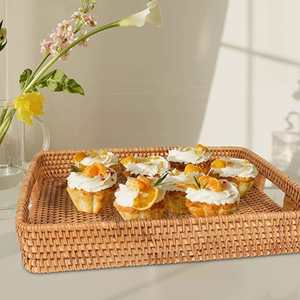 Bandeja de Servir de Ratán de Primera Calidad con Asa, Apta para Cocina, Sala de Estar, Interiores y Exteriores al Precio Más Bajo - Product Image 3