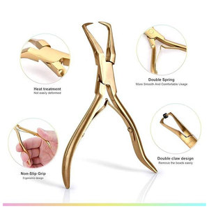 Custom Logo Stainless Steel Hair Extension Tool Kit Professional Hair Extension Pliers Loop <b>Hook</b> Alligator <b>Clips</b> Tape Extension - Product Image 4