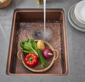 Évier de cuisine en cuivre fait main, simple bac, rectangulaire, à encastrer, finition mate brossée, design rustique, facile à nettoyer, pour usage en cuisine - Product Image 6