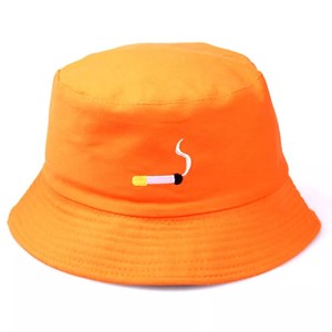 Chapeau Bob Unisexe Imperméable à Blocs de Couleurs, Réglable, avec Broderie Motif Cigarette, pour Printemps-Été, Tenue Décontractée, Taille Adulte 56-58CM - Product Image 3