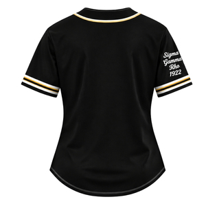 Camiseta de béisbol personalizada para mujer de la hermandad Sigma Gamma Rho, con letras griegas bordadas, abotonada, ropa deportiva al por mayor. - Product Image 2
