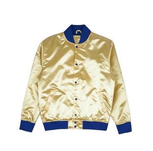 Veste universitaire classique en soie pour homme, veste en satin à boutons pression, fournisseur de mode OEM ODM, marque privée - Product Image 1