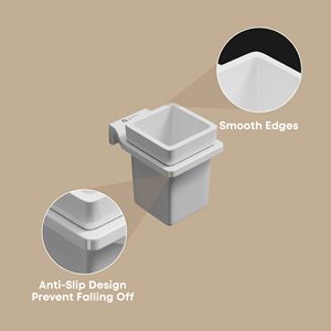 แก้วน้ำทรงเหลี่ยมพร้อมที่วางแปรงสีฟันและแก้วบ้วนปากแบบติดผนังทองเหลือง ชุดสำหรับจัดระเบียบห้องน้ำสุดหรู - Product Image 6