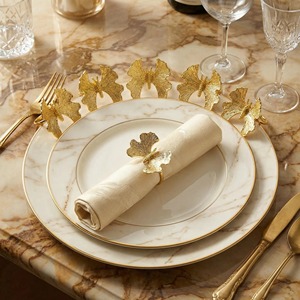 Anillo para Servilletas de Metal con Acabado Dorado y Diseño de Mariposa, Mejora la Presentación de la Mesa y la Estética General del Comedor - Product Image 2