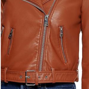 แจ็กเก็ตหนังแกะสำหรับผู้หญิง, เสื้อแจ็คเก็ตหนังขนแกะสีน้ำตาล2024สีทองระบายอากาศได้ดีสำหรับใส่กลางแจ้งฤดูหนาวฤดูใบไม้ร่วง - Product Image 3
