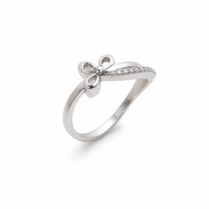 925 Sterling <b>Silver</b> Women's Butterfly Twist <b>Ring</b> with Cubic Zirconia Minimalist Elegant Nature Inspired High Polish Finish Daily - Product Image 2