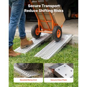 Set di 2 Rampe per Rimorchio in Acciaio Resistente 39 X 9 Pollici, Piastre Antiscivolo, Capacità 1200 LBS, Rampe di Carico per ATV 39 X 9 Pollici - Product Image 4